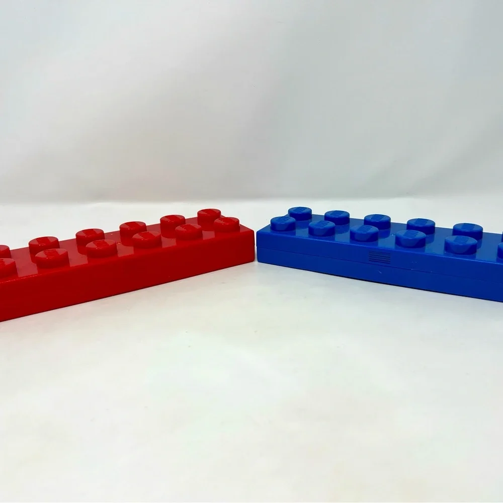 Lego pencil cases red and blue